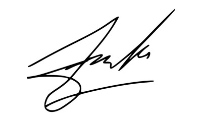 Abstract Signature Idea Starting Letter J for Document. Vector with Transparent Background