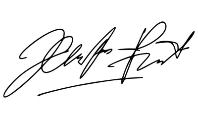 Abstract signature style with letter J for documents. Vector with transparent background.