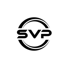 SVP letter logo design with white background in illustrator, vector logo modern alphabet font overlap style. calligraphy designs for logo, Poster, Invitation, etc.