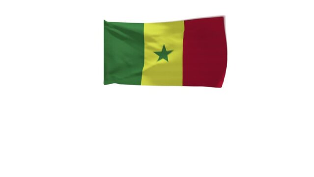 3D rendering of the flag of Senegal in the wind.