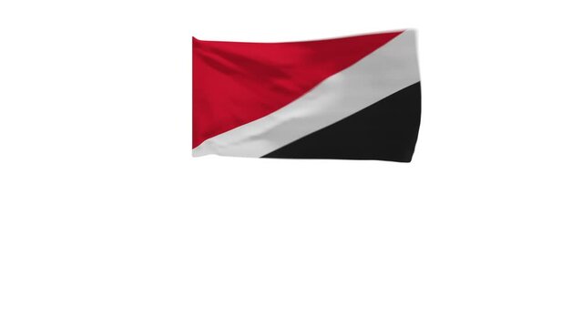 3D rendering of the flag of Principality of Sealand in the wind.
