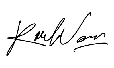 Abstract signature style with letter R for documents
