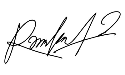 Abstract signature style with letter R for documents