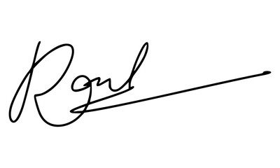 Fototapeta premium Abstract signature style with letter R for documents