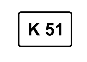 Fototapeta premium Illustration eines Kreisstraßenschildes der K 51 in Deutschland 