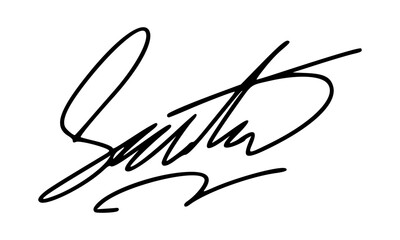 Abstract Signature Idea Starting With Letter S for Document. Vector with Transparent Background.