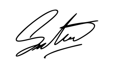 Abstract Signature Idea Starting With Letter S for Document. Vector with Transparent Background.