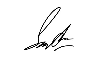 Abstract Signature Idea Starting With Letter S for Document. Vector with Transparent Background.