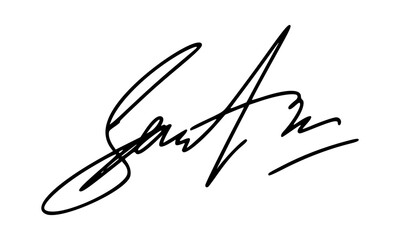 Abstract Signature Idea Starting With Letter S for Document. Vector with Transparent Background.