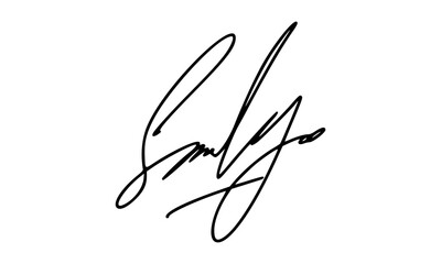 Abstract Signature Idea Starting With Letter S for Document. Vector with Transparent Background.