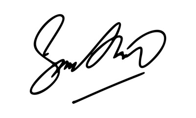 Abstract Signature Idea Starting With Letter S for Document. Vector with Transparent Background.