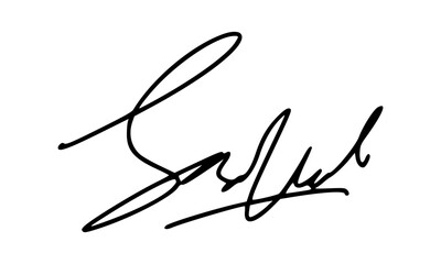 Abstract Signature Idea Starting With Letter S for Document. Vector with Transparent Background.