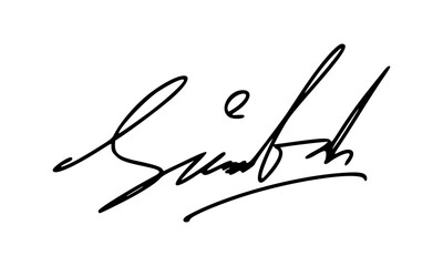 Abstract Signature Idea Starting With Letter S for Document. Vector with Transparent Background.