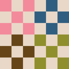 Aesthetic Contemporary printable retro groovy flowers seamless pattern. Decorative Hippie Naive 60's, 70's style Vintage boho background in minimalist style for fabric, wallpaper