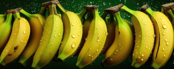 Fresh ripe bananas, healthy bio fruit food gardening concept. Generative Ai - obrazy, fototapety, plakaty