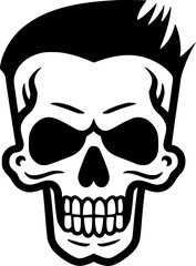 Fototapeta premium Skull | Black and White Vector illustration