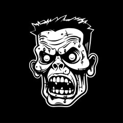 Zombie | Black and White Vector illustration