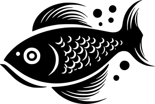 recommend clip art: Fish | Black and White Vector illustration