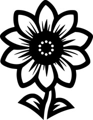 Flower | Black and White Vector illustration