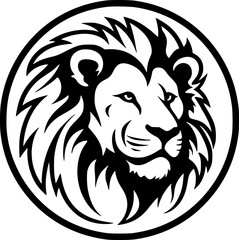 Lion | Black and White Vector illustration