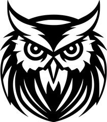 Fototapeta premium Owl | Black and White Vector illustration