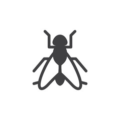 Flys icon, Simple insect silhouette icon symbols isolated on white background, Vector Illustration
