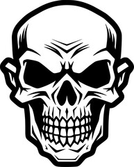 Skull | Black and White Vector illustration