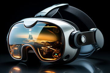 Tomorrows tech VR headset transforms digital landscapes into futuristic realms Generative AI