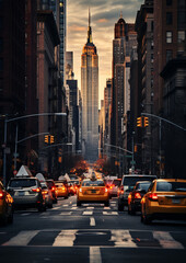 Street in new york city view beautiful - obrazy, fototapety, plakaty