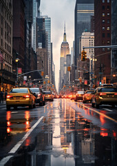 Street in new york city view beautiful