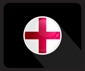 Georgia Flag Luminous Round Icon on black background

