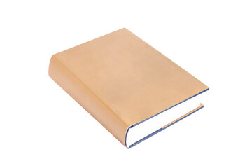 book in a gold cover isolated on white background.