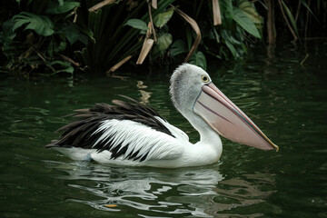 pelican on the water