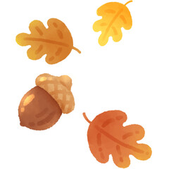 acorn and oak leaves