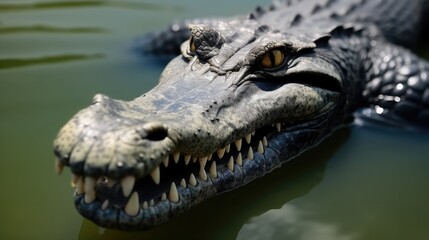 Obraz premium Crocodile in the water.
