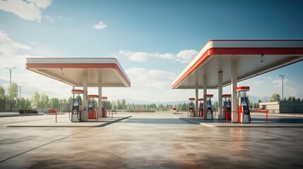 Modern Gas Station with refueling.