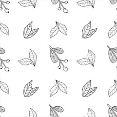 Seamless vector rowan leaves pattern.Perfect for packaging, craft paper, fabric, wallpaper, seasonal autumn design.Eps 10 vector.