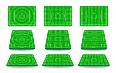 Football or soccer field set in various angle views © Lilo
