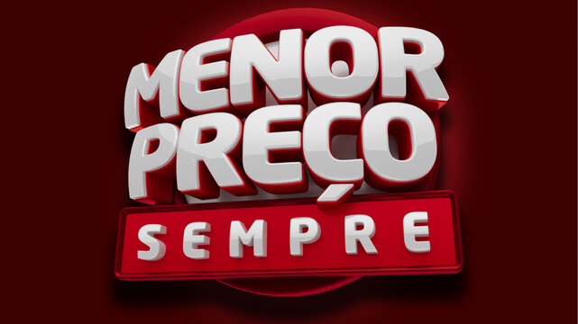 selo 3d ''menor pre&ccedil;o sempre''