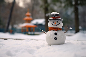 snowman on the snow