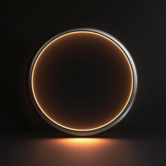 black round mockup background with rim of light