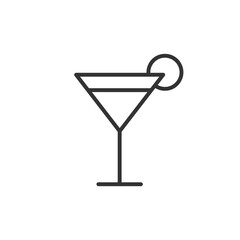 Cocktail line icon with editable stroke. Outline drink symbol. Vector illustration isolated on white background.