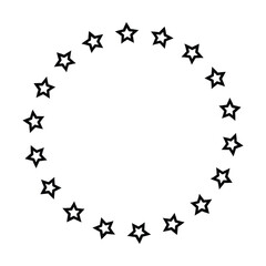 Naklejka premium Circle frame border round design shape icon for decorative vintage doodle element for design in vector illustration