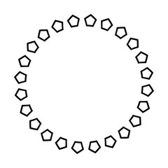 Circle frame border round design shape icon for decorative vintage doodle element for design in vector illustration