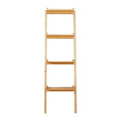 Wooden stand shelves on white background. Interior design Inspiration. Furniture modern inspiration. Home living.