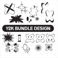  Abstract shape element for street wear and y2k vector