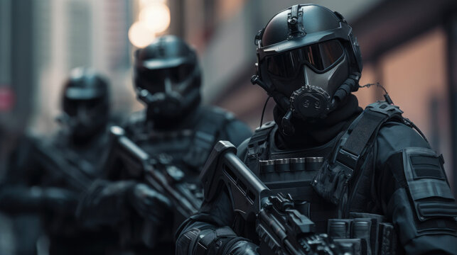 Urban Warriors: Futuristic SWAT in a Cybernetic Landscape