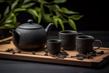 Foto op Aluminium teapot and cup of tea © 효섭 이