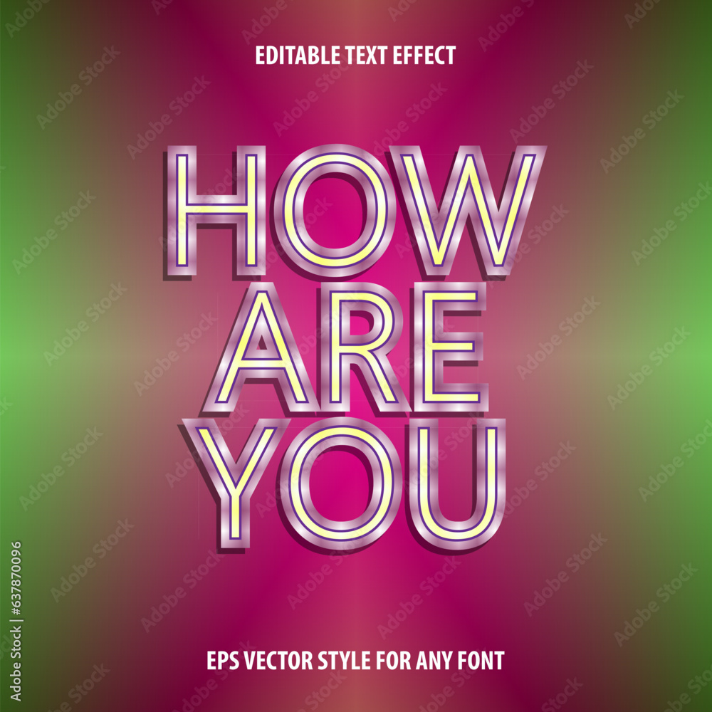 Poster editable text effect for design with highlights and shadow