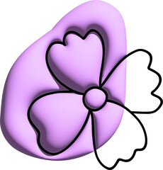 Fototapeta premium 3D Flower with abstract spot